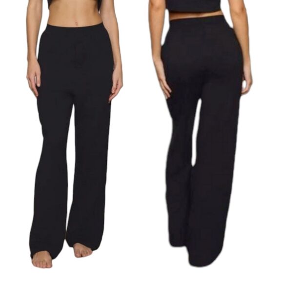 SKIMS Boyfriend Loose Pant Womens Small Onyx Black Casual Comfy Cozy Loungewear